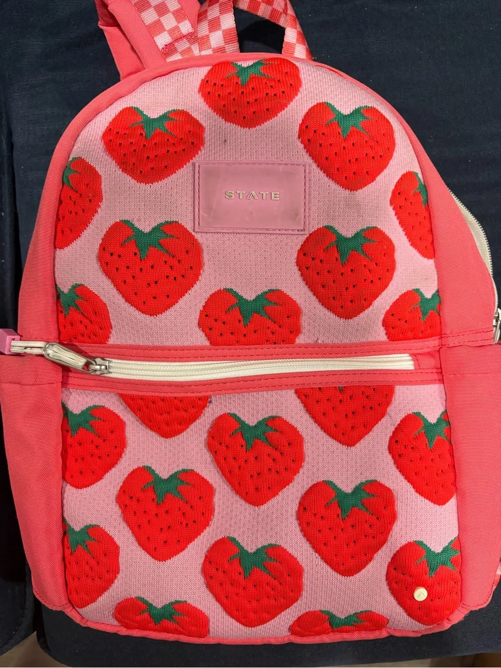 STATE Mini Kids Kane Strawberry Pattern Pink Backpack